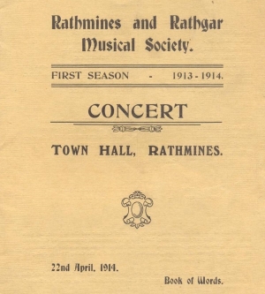 Rathmines and Rathgar Musical Society Programme, 1913